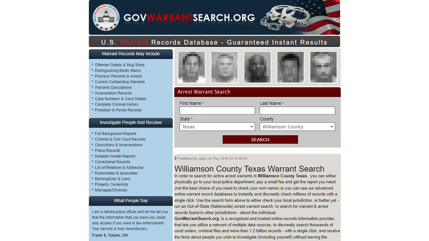 Williamson County Texas | Warrant Search